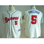 mlb jerseys atlanta braves #5 freeman cream