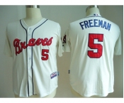 mlb jerseys atlanta braves #5 freeman cream