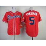 mlb jerseys atlanta braves #5 freeman red[2014 new]