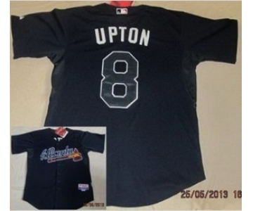 mlb jerseys atlanta braves #8 upton black[cool base]