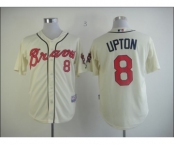 mlb jerseys atlanta braves #8 upton cream