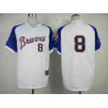 mlb jerseys atlanta braves #8 upton m&n white[blue sleeves]