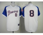 mlb jerseys atlanta braves #8 upton m&n white[blue sleeves]