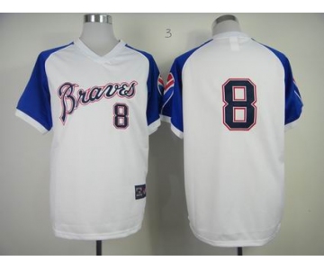 mlb jerseys atlanta braves #8 upton m&n white[blue sleeves]