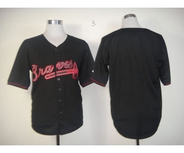 mlb jerseys atlanta braves blank black