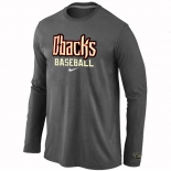 Arizona Diamondbacks Crimson Long Sleeve T-Shirt D.Grey