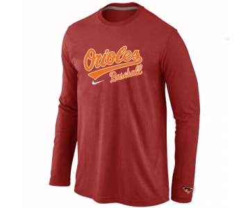 Baltimore Orioles Long Sleeve T-Shirt RED