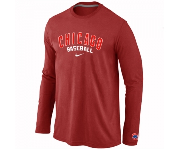 Chicago Cubs Long Sleeve T-Shirt RED