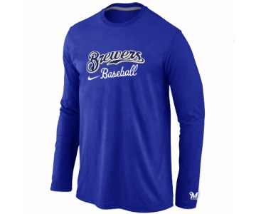 Milwaukee Brewers Long Sleeve T-Shirt Blue