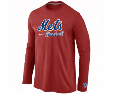 New York Mets Long Sleeve T-Shirt Red