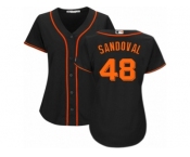 Women Majestic San Francisco Giants #48 Pablo Sandoval Replica Black Alternate Cool Base MLB Jersey