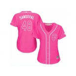 Women Majestic San Francisco Giants #48 Pablo Sandoval Replica Pink Fashion Cool Base MLB Jersey