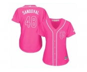 Women Majestic San Francisco Giants #48 Pablo Sandoval Replica Pink Fashion Cool Base MLB Jersey