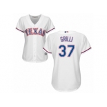 Women Majestic Texas Rangers #37 Jason Grilli Authentic White Home Cool Base MLB Jersey