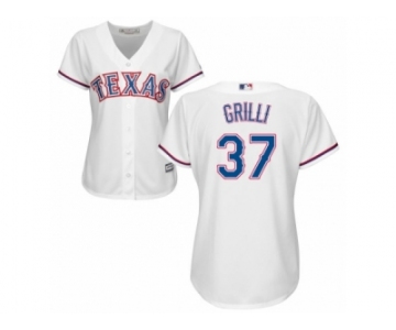 Women Majestic Texas Rangers #37 Jason Grilli Authentic White Home Cool Base MLB Jersey