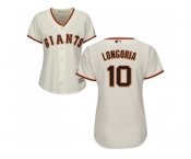 Women San Francisco Giants #10 Evan Longoria Cream Home Stitched Baseball Jersey