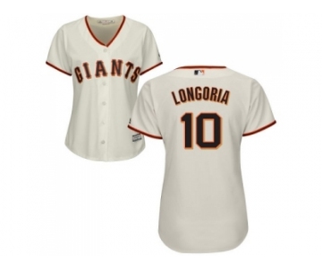 Women San Francisco Giants #10 Evan Longoria Cream Home Stitched Baseball Jersey