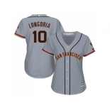 Women San Francisco Giants #10 Evan Longoria Grey Road Stitched Baseball Jersey