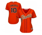 Women San Francisco Giants #10 Evan Longoria Orange Alternate Stitched Baseball Jersey