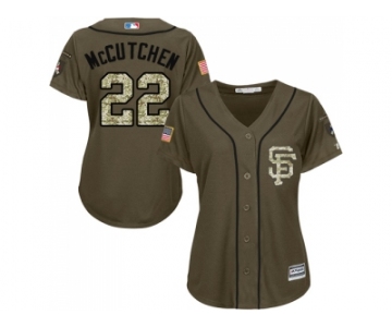 Women San Francisco Giants #22 Andrew McCutchen Green Salute to Service Stitched MLB Jersey