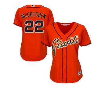 Women San Francisco Giants #22 Andrew McCutchen Orange Alternate Stitched MLB Jersey