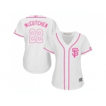 Women San Francisco Giants #22 Andrew McCutchen White Pink Fashion Stitched MLB Jersey