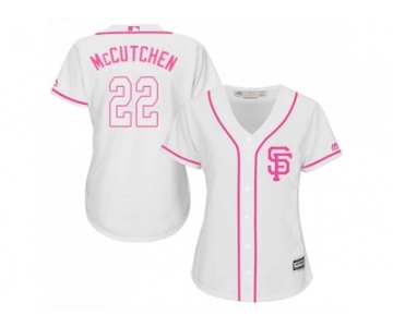 Women San Francisco Giants #22 Andrew McCutchen White Pink Fashion Stitched MLB Jersey