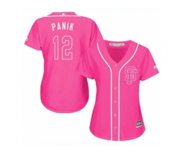 Women's Majestic San Francisco Giants #12 Joe Panik Replica Pink Fashion Cool Base MLB Jersey