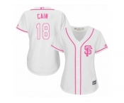 Women's Majestic San Francisco Giants #18 Matt Cain Replica White Fashion Cool Base MLB Jersey