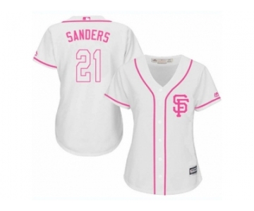 Women's Majestic San Francisco Giants #21 Deion Sanders Replica White Fashion Cool Base MLB Jersey