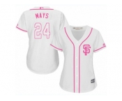 Women's Majestic San Francisco Giants #24 Willie Mays Replica White Fashion Cool Base MLB Jersey