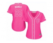 Women's Majestic San Francisco Giants #25 Barry Bonds Authentic Pink Fashion Cool Base MLB Jersey