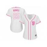 Women's Majestic San Francisco Giants #25 Barry Bonds Replica White Fashion Cool Base MLB Jersey