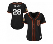 Women's Majestic San Francisco Giants #28 Buster Posey Authentic Black 2017 Spring Training Cool Base MLB Jersey