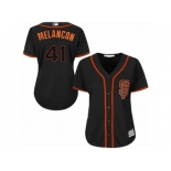 Women's Majestic San Francisco Giants #41 Mark Melancon Authentic Black Alternate Cool Base MLB Jersey