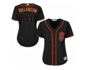 Women's Majestic San Francisco Giants #41 Mark Melancon Authentic Black Alternate Cool Base MLB Jersey