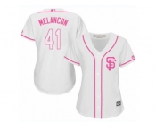 Women's Majestic San Francisco Giants #41 Mark Melancon Authentic White Fashion Cool Base MLB Jersey