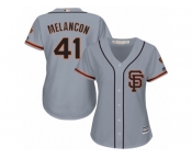 Women's Majestic San Francisco Giants #41 Mark Melancon Replica Grey Road Cool Base MLB Jersey