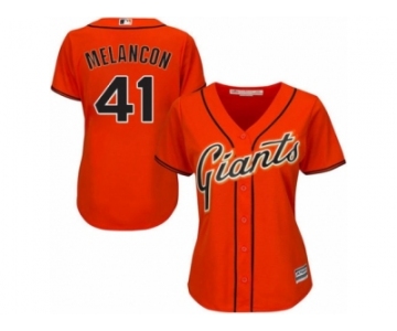 Women's Majestic San Francisco Giants #41 Mark Melancon Replica Orange Alternate Cool Base MLB Jersey