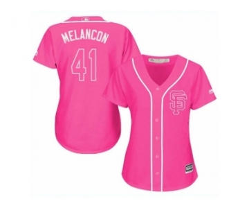 Women's Majestic San Francisco Giants #41 Mark Melancon Replica Pink Fashion Cool Base MLB Jersey