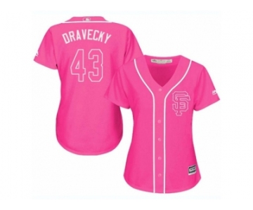 Women's Majestic San Francisco Giants #43 Dave Dravecky Authentic Pink Fashion Cool Base MLB Jersey
