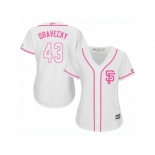 Women's Majestic San Francisco Giants #43 Dave Dravecky Replica White Fashion Cool Base MLB Jersey