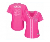 Women's Majestic San Francisco Giants #43 Ricky Romero Authentic Pink Fashion Cool Base MLB Jersey