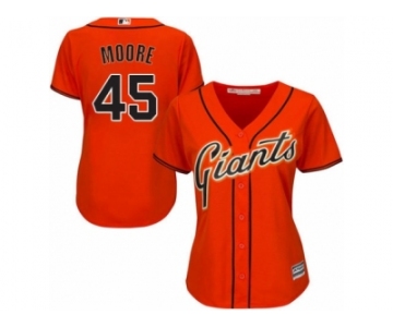 Women's Majestic San Francisco Giants #45 Matt Moore Authentic Orange Alternate Cool Base MLB Jersey