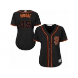 Women's Majestic San Francisco Giants #45 Matt Moore Replica Black Alternate Cool Base MLB Jersey