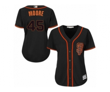 Women's Majestic San Francisco Giants #45 Matt Moore Replica Black Alternate Cool Base MLB Jersey