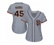 Women's Majestic San Francisco Giants #45 Matt Moore Replica Grey Road Cool Base MLB Jersey