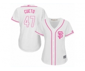 Women's Majestic San Francisco Giants #47 Johnny Cueto Replica White Fashion Cool Base MLB Jersey