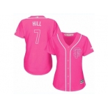 Women's Majestic San Francisco Giants #7 Aaron Hill Authentic Pink Fashion Cool Base MLB Jersey