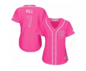 Women's Majestic San Francisco Giants #7 Aaron Hill Authentic Pink Fashion Cool Base MLB Jersey